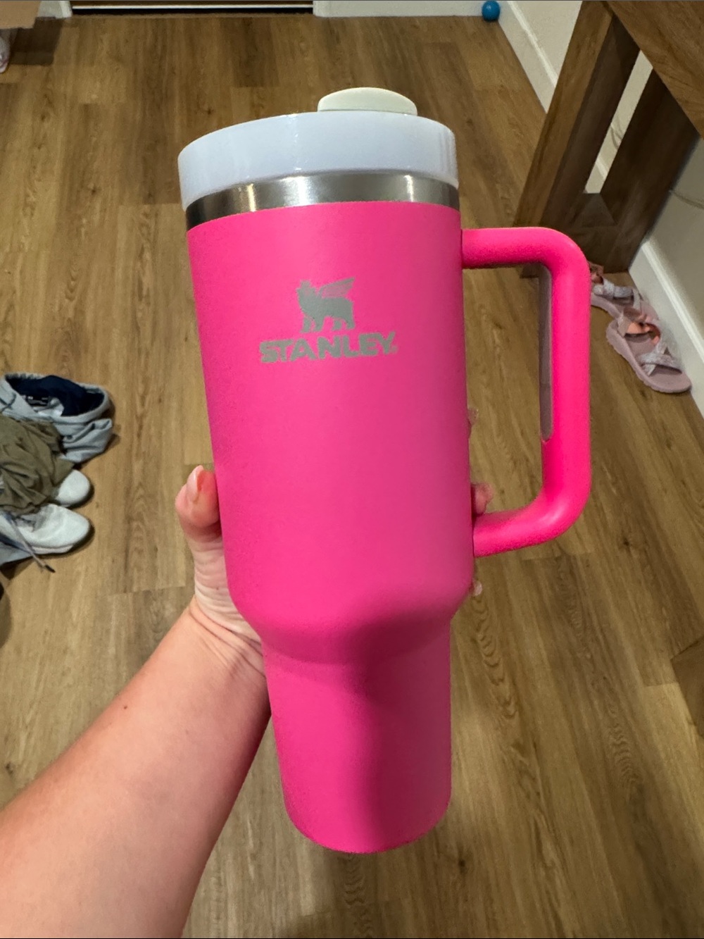 Stanley Hot Pink Insulated Travel Tumbler with Handle